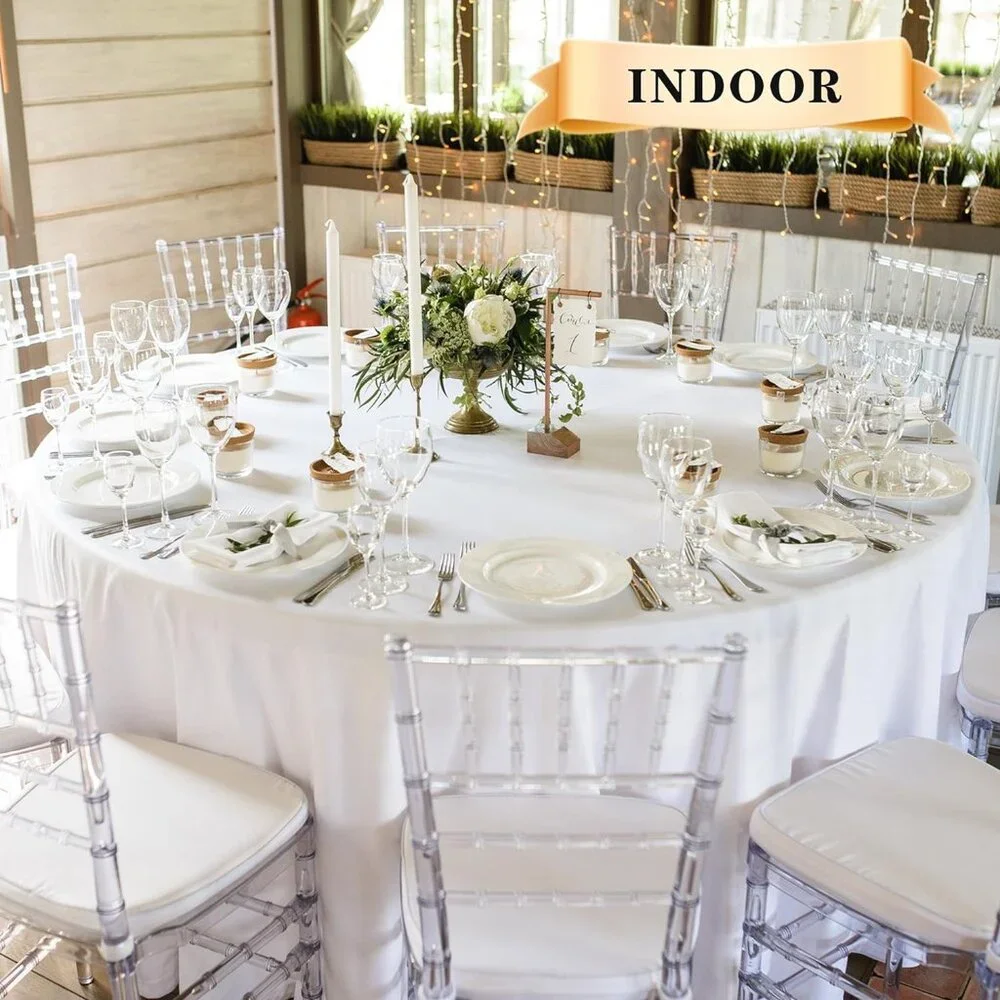 10 Pack Round Tablecloth White 90 Inch